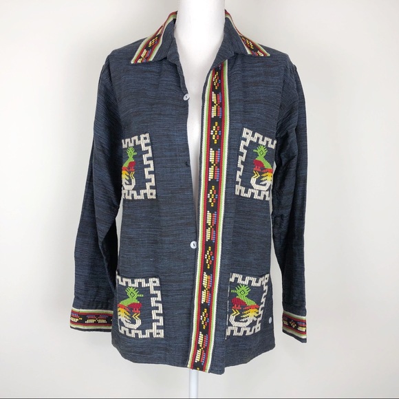 VINTAGE | Aztec Embroidery Jacket Multicolor A67 - Picture 3 of 13